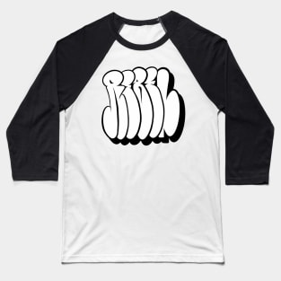 Graffiti Bubble Letters "Rebel" Shirt - white Baseball T-Shirt